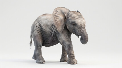 Fototapeta premium Elephant isolated on white background