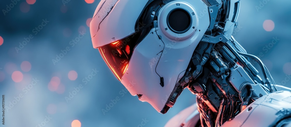 Poster 3d computer generated visualization of a robotic figure