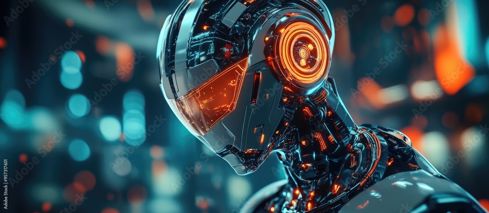 Poster 3d depiction of a robot in motion