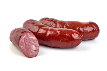 Oktoberfest Smoked pork Sausages, isolated on white background