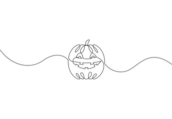 Continuous line drawing of halloween.Halloween line art style vector illustration eps 10