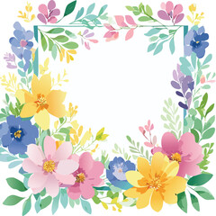 Botanical Flowers Background Frame