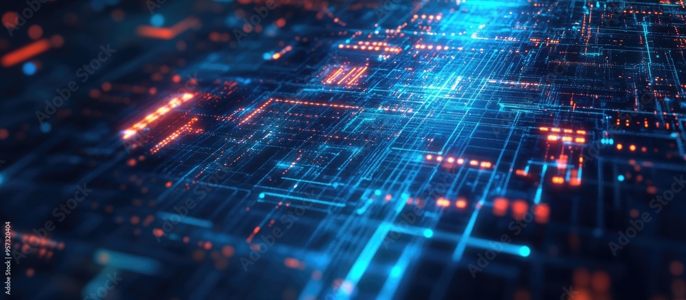Aufkleber 3d illustration depicting concepts of digital network technology ai and 5g data communication