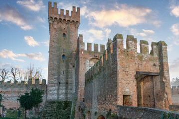 View of Mantagnana Castle, Veneto, Italy