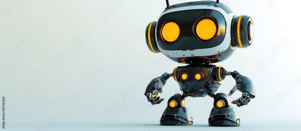 Aufkleber 3d illustration of a captivating robot with a playful demeanor designed to showcase an engaging and 
