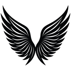 Fototapeta premium Cartoon Style Angel Wings Vector Design, Simple and Playful Wings Illustration, Ideal for Fantasy Themes, Children's Books, Games, and Design Projects, Isolated Angel Wings Vector on White Background