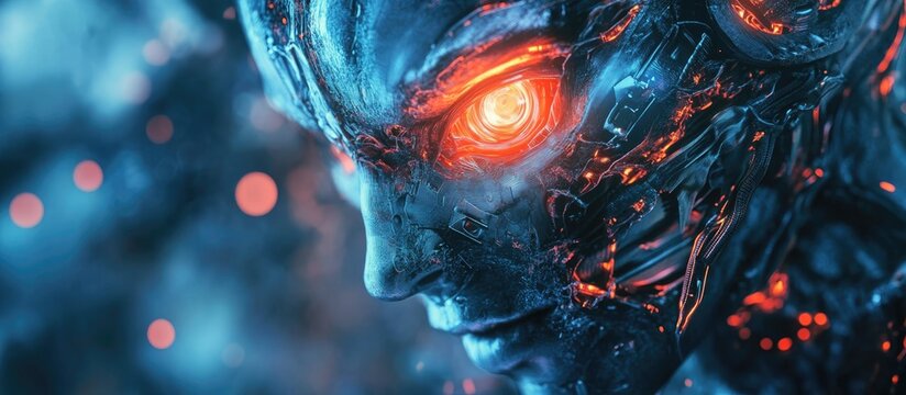 3D illustration of a cyber monster identity portrait
