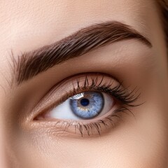 Obraz premium Eyebrow Makeup. Permanent Cosmetic Make-up in Powder Technique for Salon Professionals