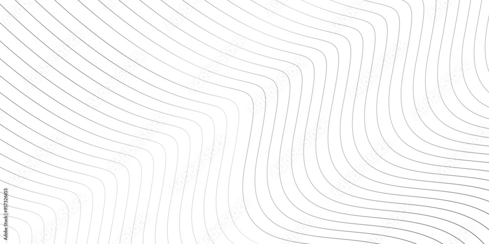 Poster curve wave seamless pattern line texture. abstract white, black vector wave elegant striped diagonal