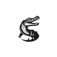 crocodile in cartoon, doodle style . Image for t-shirt, web, mobile apps and ui. Isolated 2d vector illustration in logo, icon, sketch style, Eps 10, black and white. AI Generative