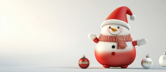 3D illustration of a festive character in a white background setting