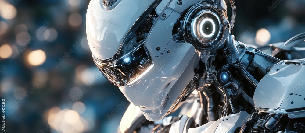 Poster 3d illustration of a futuristic robot design showcasing advanced technology and sleek features in a 