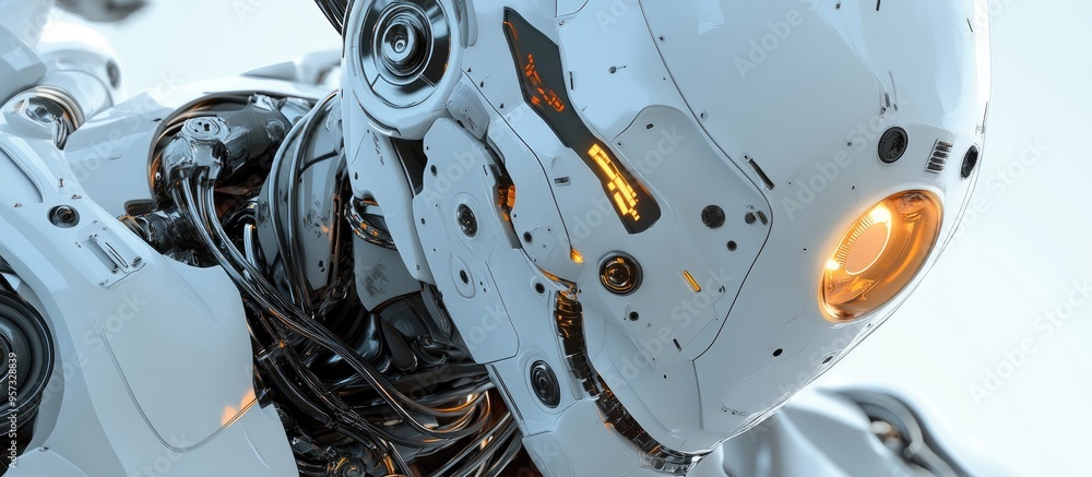 Poster 3d illustration of a futuristic robot design showcasing advanced technology and sleek features in a 