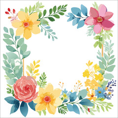 Botanical Flowers Background Frame