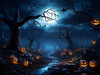 Spooky Halloween River Background