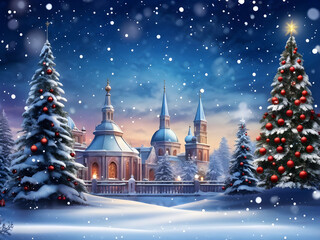Pretty Snowy Christmas Background