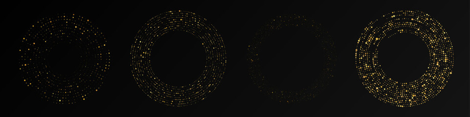 Abstract gold glowing halftone dotted background
