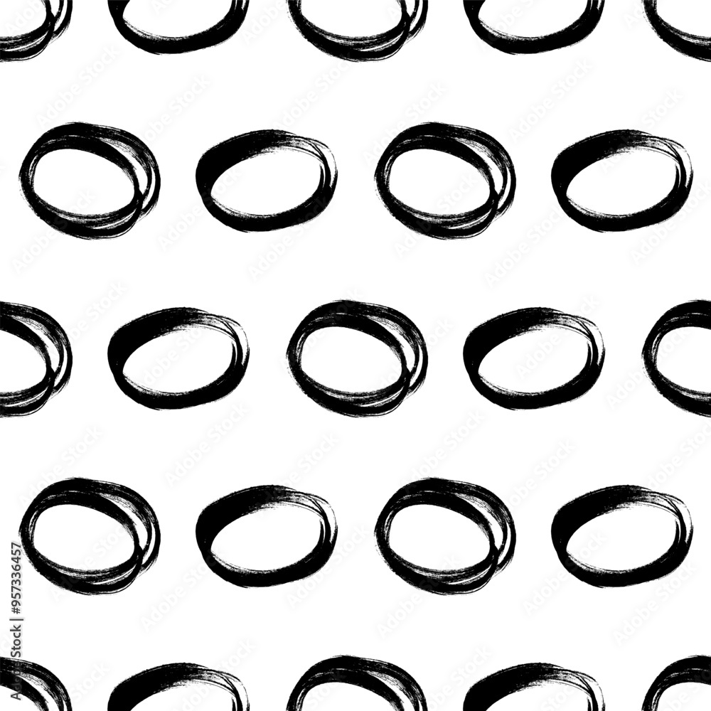Aufkleber seamless pattern with sketch circles shape