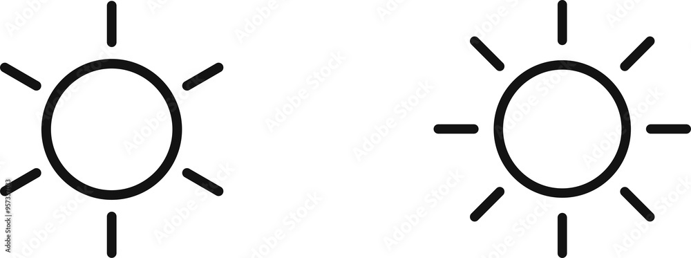 Poster brightness icon set - high-resolution vectors for brightness adjustment controls, low to high levels