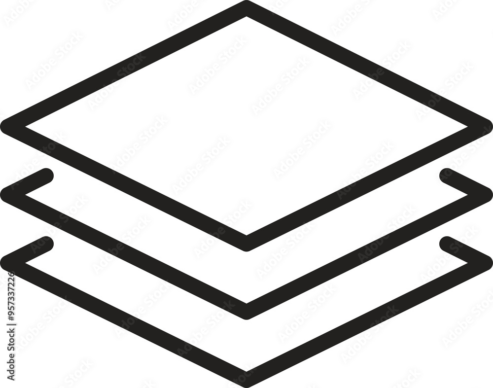 Poster layers icon - high-resolution vector for design software, ui/ux elements, and document organization