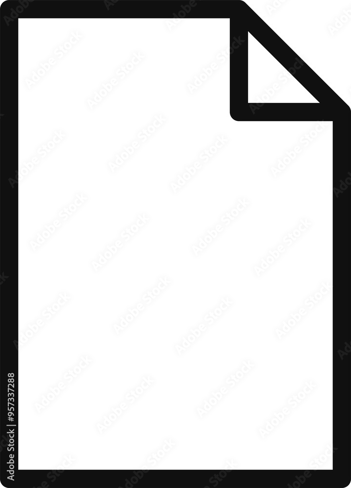 Poster paper icon and paper outline icon - high-resolution vector set for document representation, ui desig