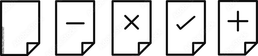 Poster comprehensive set of document and paper icons - high-resolution vector collection featuring various 