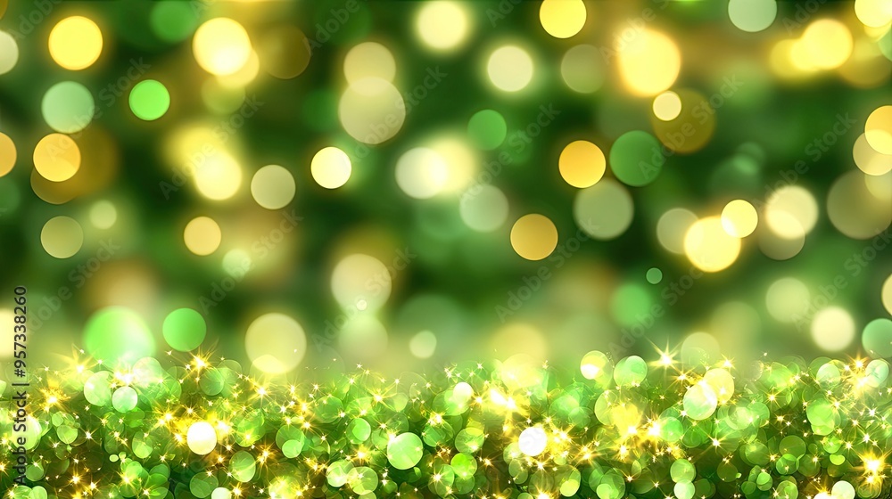 Poster a mesmerizing array of glowing green particles dance across a dark canvas, inviting imagination and 
