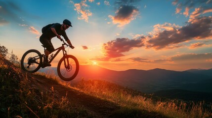 Mountain Biker at Sunset