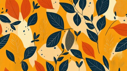 Playful leafy shapes in whimsical design 