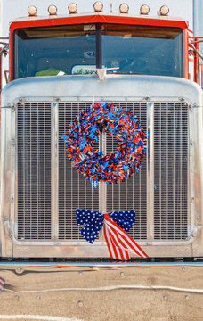 Semi Truck With USA Decoration