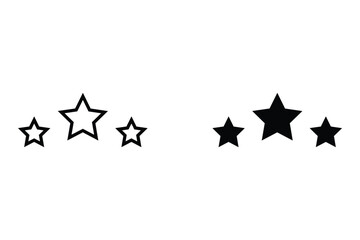 Star simple icons set designed in filled, outline, line and black