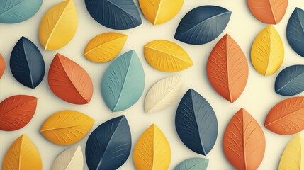 Fototapeta premium Playful leafy shapes in whimsical design 