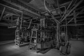 historic machinery of a abandoned mining site