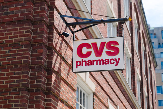 Massachusetts, USA - 2 September 2024. General view of the CVS pharmacy sign on the store building