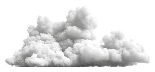 Fluffy white clouds billowing in a bright sky during daytime isolated on transparent background © David