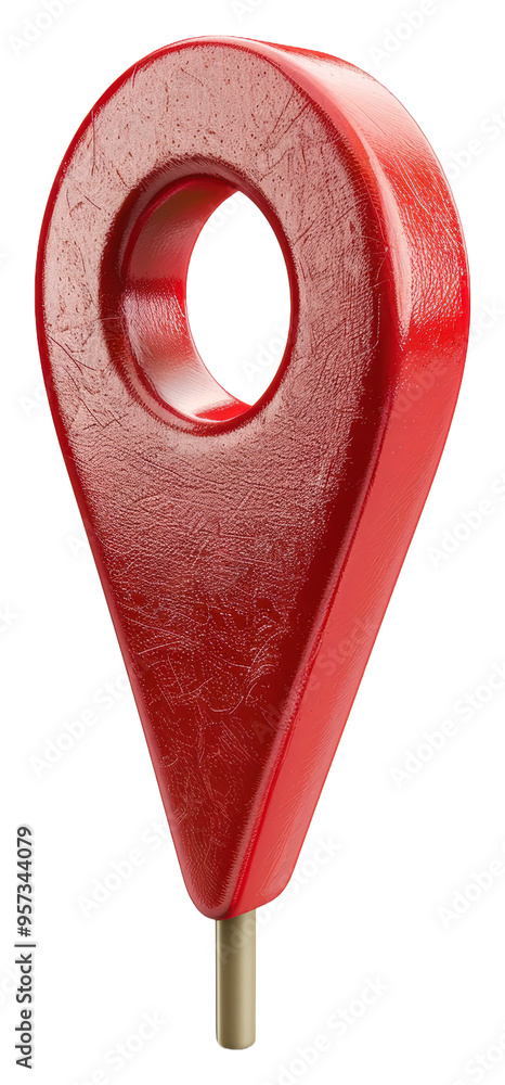 Aufkleber red location marker on a white background for signage and mapping isolated on transparent background