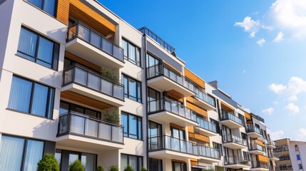 Obraz premium Modern Apartment Building with Balconies