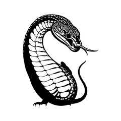 Cobra  silhouette, vector black color silhouette solid white background 20