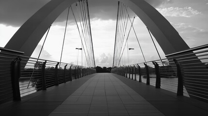 Obraz premium Modern Bridge Architecture in Black and White