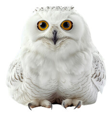 Obraz premium Beautiful snowy owl perched quietly in natural surroundings isolated on transparent background