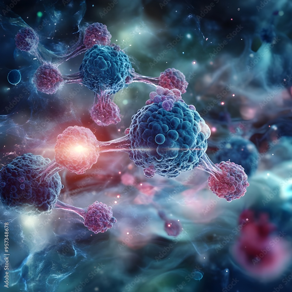 Poster an abstract clone abstract view molecular structure with magnitude motion sky image (12)