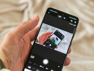 Infinite shot effect of the cell phone. Concept