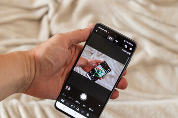 Infinite shot effect of the cell phone. Concept