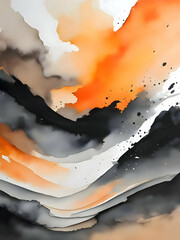 Black & Orange Watercolor Texture