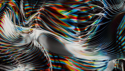 Abstract glass background with layers of textile