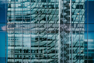 Detailed view of modern building architecture in Madrid