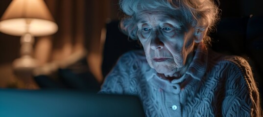 Obraz premium Senior Woman Concentrated on Learning Antivirus Software in Technology Class