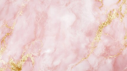 Elegant Pink Marble Background with Gold Veins