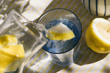Water pouring on a hot summer day