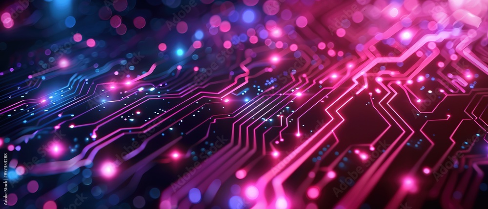 Aufkleber abstract circuit cyberspace design created with generative ai technology